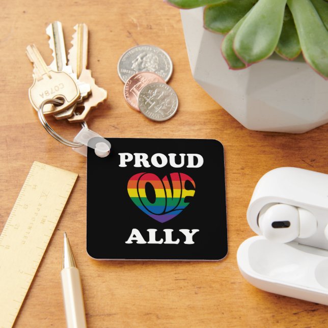 Pridet Proud Ally LGBTQ Nyckelring (Skrivbord)