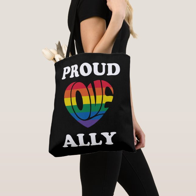 Pridet Proud Ally LGBTQ Tygkasse (Närbild)