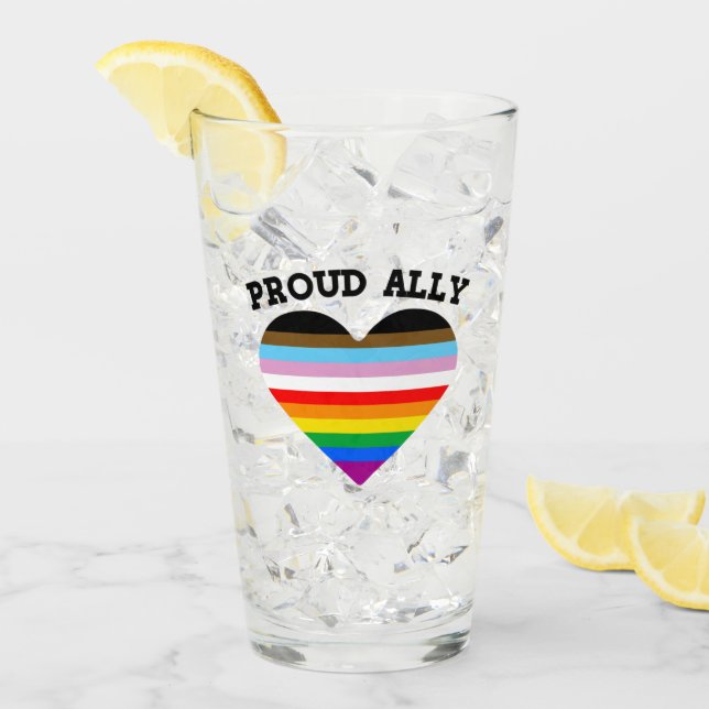 Pridet Proud Ally Progress Glaskopp (Framsida Ice)