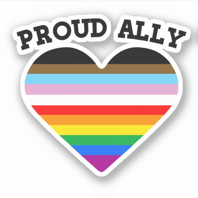 Pridet Proud Ally Progress Klistermärken (Framsida)