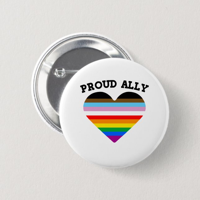 Pridet Proud Ally Progress Knapp (Framsida & baksida)