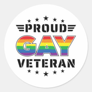 Pridet Proud Gay Veteran i månaden Veterans dag Runt Klistermärke