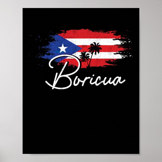 Pridet Puerto Rico Boricua Puerto Rican Flagga Poster (Framsidan)