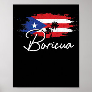 Pridet Puerto Rico Boricua Puerto Rican Flagga Poster