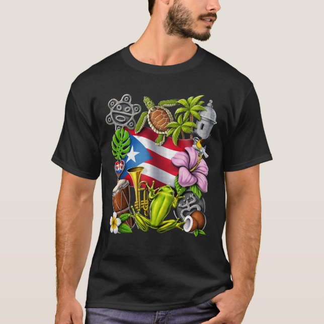 Pridet Puerto Rico Boricua T Shirt (Framsida)
