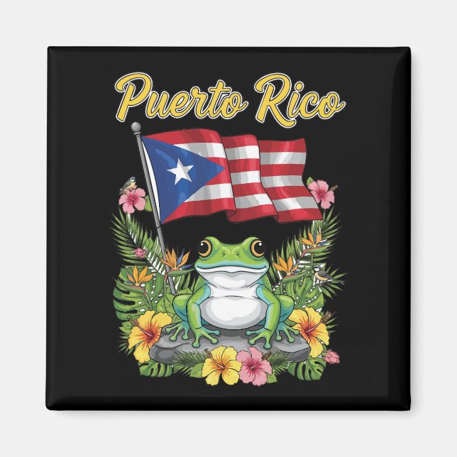 Pridet Puerto Rico Coquí Frog Boricua Magnet (Framsidan)