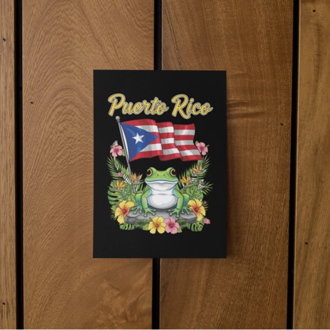 Pridet Puerto Rico Coquí Frog Boricua Vykort (Puerto Rico Coquí Frog Boricua Pride Postcard)