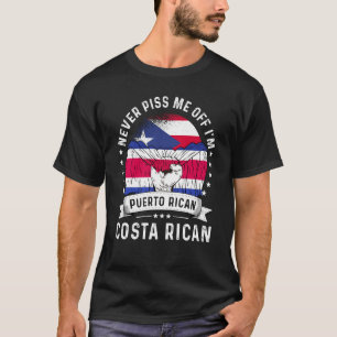 Pridet Puerto Rico Flagga Costa Rica Grown Humor T Shirt