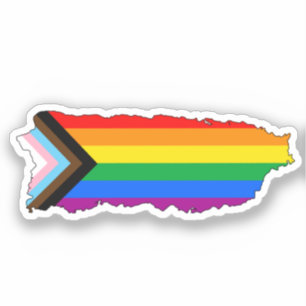 Pridet Puerto Rico State Pride LGBTQ Progress Klistermärken
