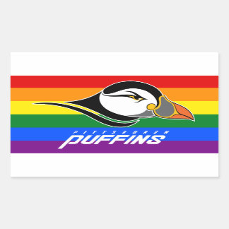 Pridet Puffins Rektangulärt Klistermärke