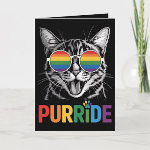 Pridet Purride Cat Gay Lesbisk Rainbow LGBTQ Ally Kort