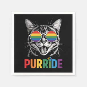 Pridet Purride Cat Gay Lesbisk Rainbow LGBTQ Ally Pappersservett