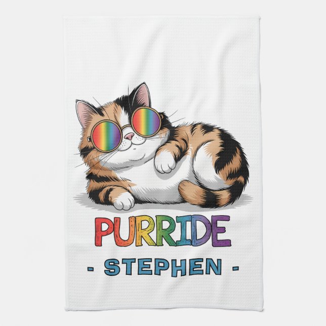 Pridet Purride - Coola Cat | LGBTQ Kökshandduk (Vertikal)