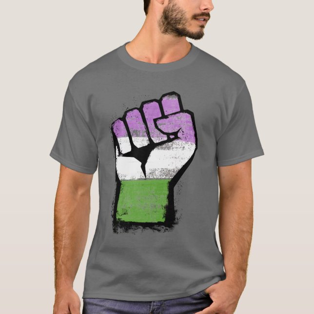 Pridet Queer/Genderqueer finns T Shirt (Framsida)