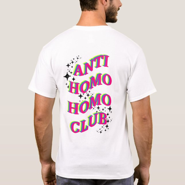 Pridet Rainbow Anti Homo Homo Klubb, HBT TQ T Shirt (Baksida)
