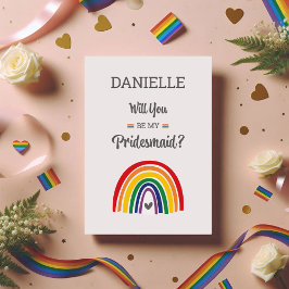 Pridet Rainbow Bridesmaid Frieri kort LGBTQ