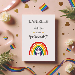 Pridet Rainbow Bridesmaid Frieri kort LGBTQ