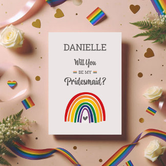 Pridet Rainbow Bridesmaid Frieri kort LGBTQ