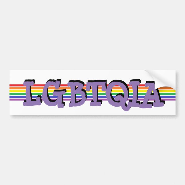 Pridet Rainbow Bumper Sticker för HBT QIA Bildekal (Framsidan)