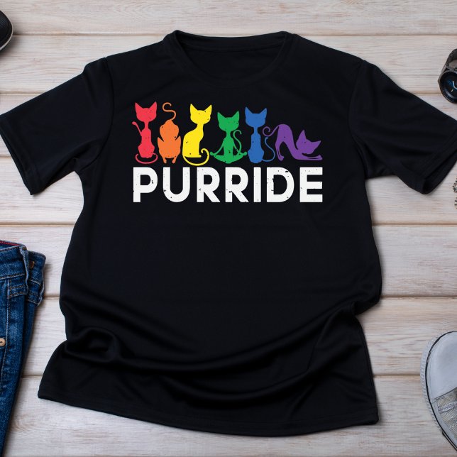 Pridet Rainbow Cats Purride LGBTQ T Shirt (Skapare uppladdad)