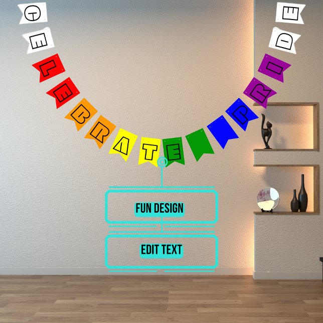 Pridet Rainbow Färg block HBT QIA Vimplar (Please enjoy our design and see the others in the collection.)