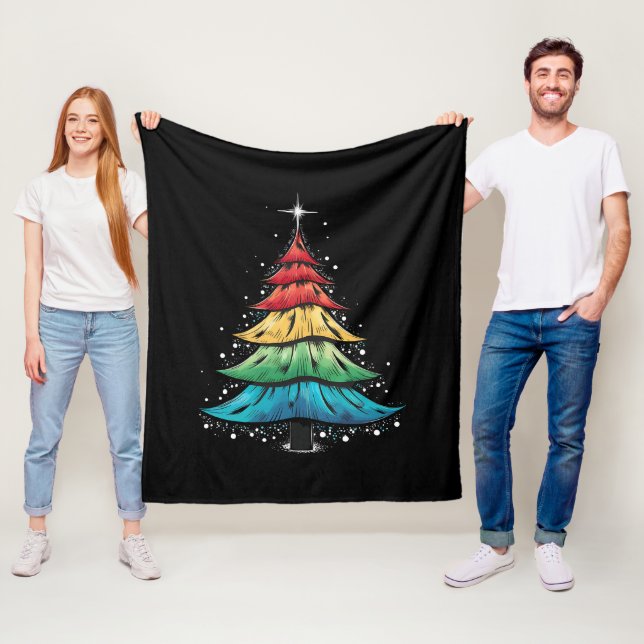 Pridet Rainbow Flagga Gay Julgran Gifts från HBT- Fleecefilt (På plats)