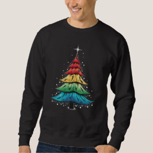 Pridet Rainbow Flagga Gay Julgran Gifts från HBT- Lång Ärmad Tröja