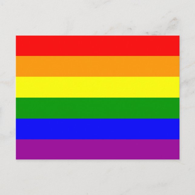 Pridet Rainbow Flagga Gay Lesbisk Vykort (Framsida)