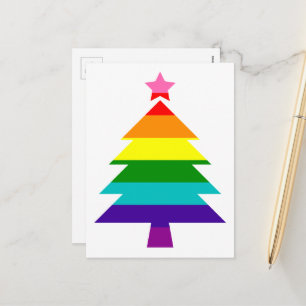 Pridet Rainbow Flagga Julgran Helg Vykort