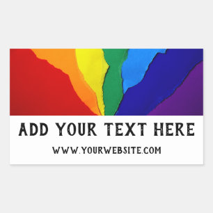 Pridet Rainbow för HBT-ägda företag eller aktivist Rektangulärt Klistermärke
