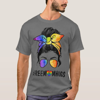 Pridet Rainbow för Womens Free Mamma Hugs Messy Bu T Shirt