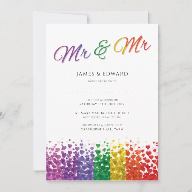 Pridet Rainbow, Gay Wedding Investigation Inbjudningar (Framsida)