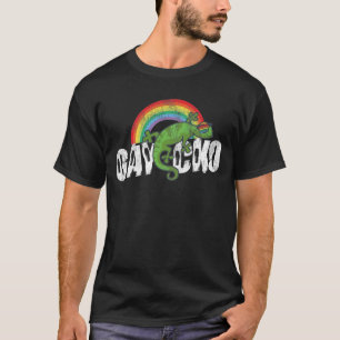 Pridet Rainbow Gaycko Gecko Lizard Retro T Shirt