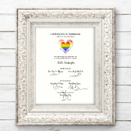Pridet Rainbow Heart för alla HBT-certifikat Bröll Poster