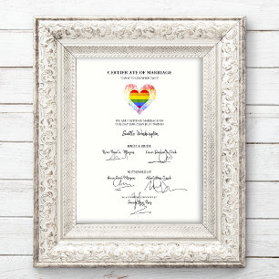 Pridet Rainbow Heart för alla HBT-certifikat Bröll Poster