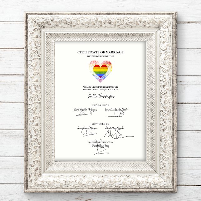 Pridet Rainbow Heart för alla HBT-certifikat Bröll Poster (Skapare uppladdad)