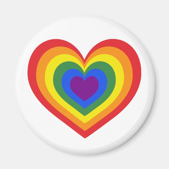 Pridet Rainbow Heart Magnet (Framsidan)
