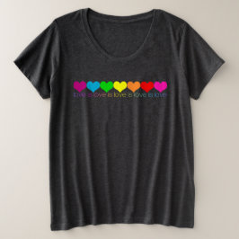 Pridet Rainbow Hearts Kärlek är Kärlek T Shirt