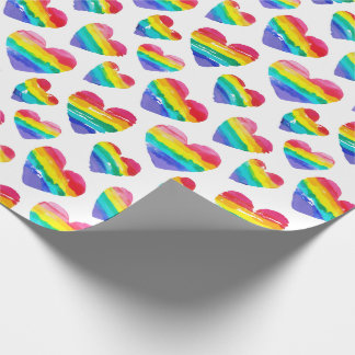Pridet Rainbow Hearts White Presentpapper