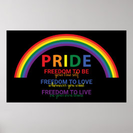 Pridet Rainbow HGBTQ är Freedom Gay rights Poster