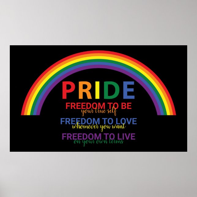 Pridet Rainbow HGBTQ är Freedom Gay rights Poster (Framsidan)