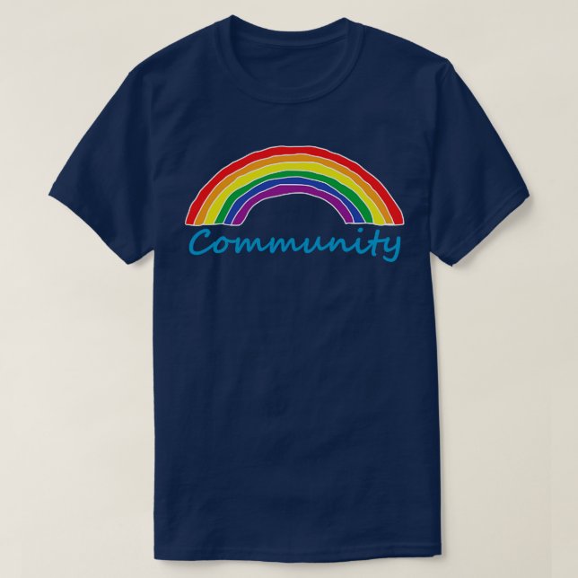 Pridet Rainbow i gemenskapen T Shirt (Design framsida)