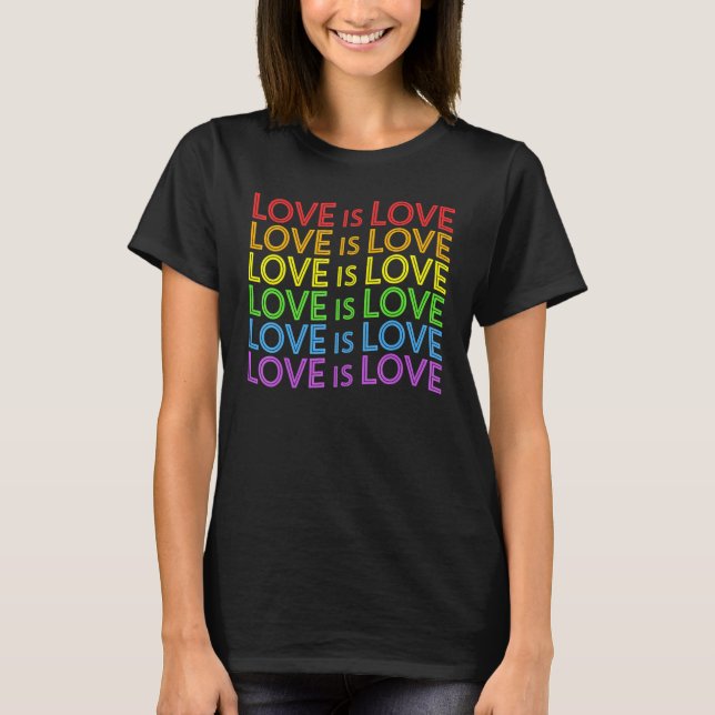 Pridet Rainbow Lgbt Equality Kärlek är Kärlek Gay T Shirt (Framsida)