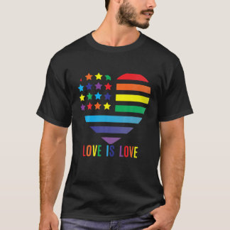 Pridet Rainbow LGBT Equality, Kärlek är Kärlek T Shirt