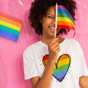 Pridet Rainbow LGBTQ Girls Basic-Mörk T-Shirt