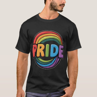 Pridet Rainbow LGBTQ Manar Basic Mörk T-Shirt