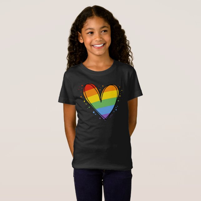  Pridet Rainbow LGBTQ T-Shirt (Hel framsida)