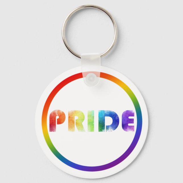 Pridet Rainbow Metall Circle Keychain, 2 tum Nyckelring (Framsida)
