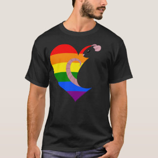 Pridet Rainbow Råtta - Black T Shirt