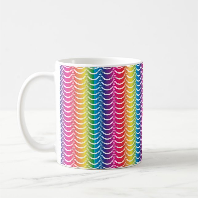 Pridet Rainbow Sjöjungfru Kaffemugg (Vänster)